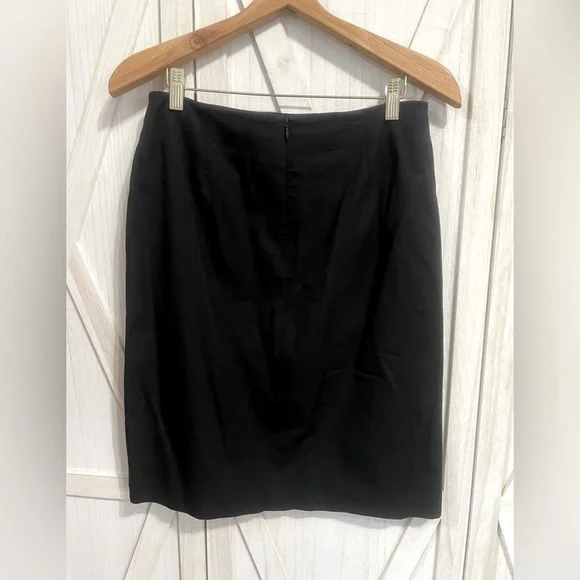 THEORY Mini Knee Length Black Work Skirt Size 10 - Picture 2 of 6
